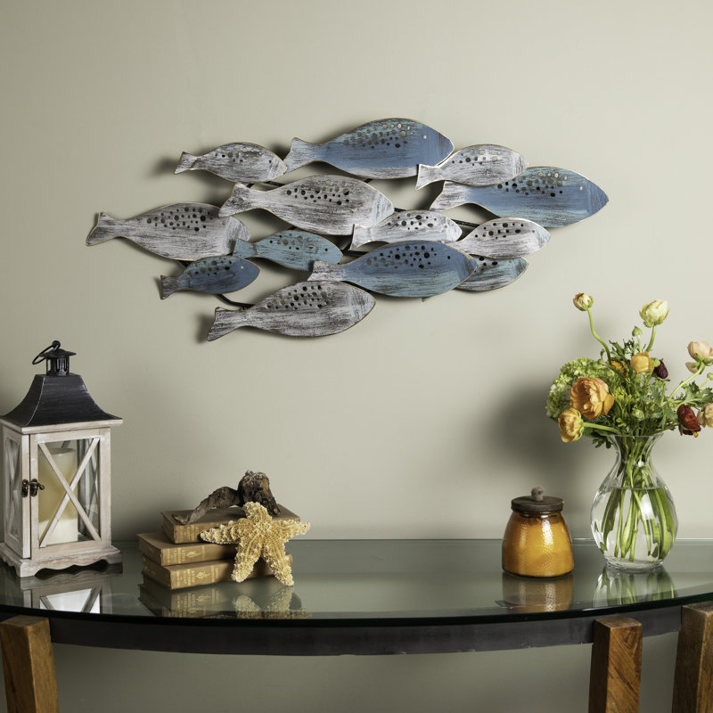 Décoration murale en métal School of Fish