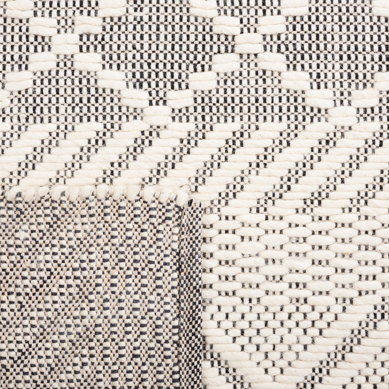 Tapis géométrique en laine tissé à la main Serafin Natura, Rectangle 3 pi x 5 pi
