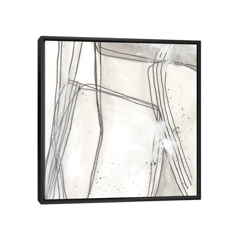 « abstract logic ii », reproduction d’art sur toile tendue, H 18 po x l 18 po x P 1,5 po, Toile encadrée noire, Pas de tapis