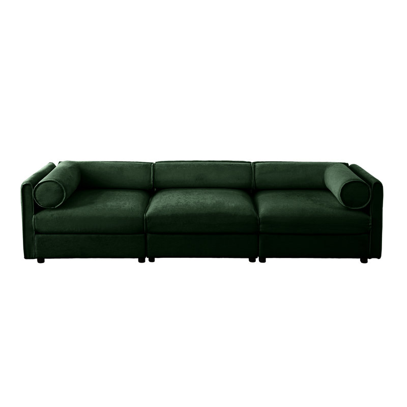 Élégante chenille avec rangement: 3 places cylindriques en tissu et espace de rangement: support pour les bras arrières, 3