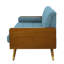 Canapé de salon bleu style Mid-Century en tissu, 80,5 cm (H) x 181 cm (L) x 77,5 cm (P), élégant avec pieds évasés, 77,5 cm (P) x 80,5 cm (H), mobilier luxueux