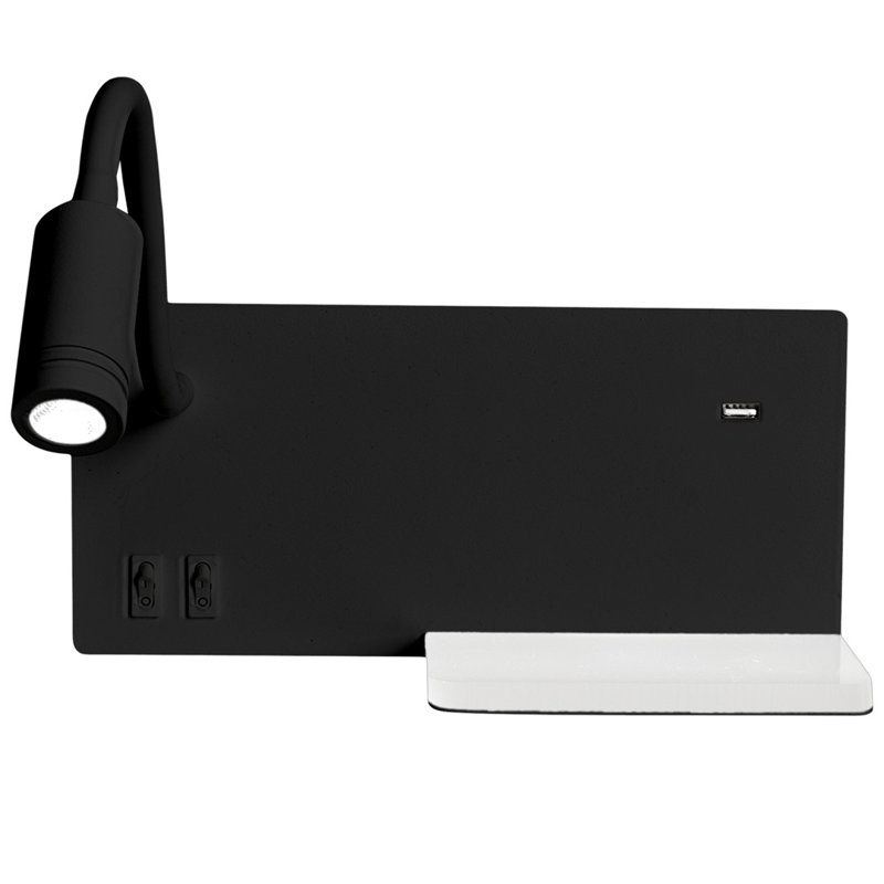 Shelf LED Wall Sconce, Black