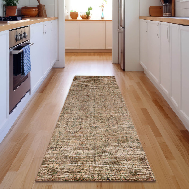 Premium Machine Washable Prisco Terracotta Rug, Runner 2'3" x 7'6"
