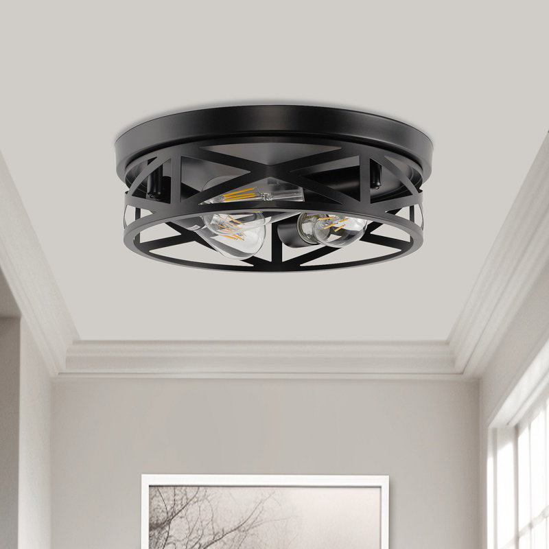Plafonnier encastré tambour noir clair Marika