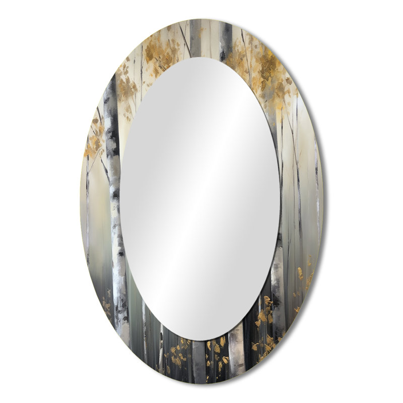 Miroir mural Birch Tree Dense Forest II - Gris, 36 po x 24 po