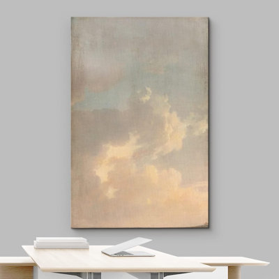 Nuage bleu pastel aquarelle nuage nature paysage Art moderne décor minimaliste rustique