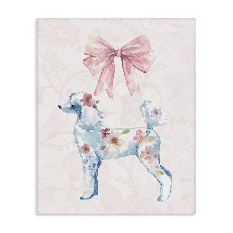 Toile pastel à motif floral pour chien, design par Carol Robinson, H 20 po x l 16 po