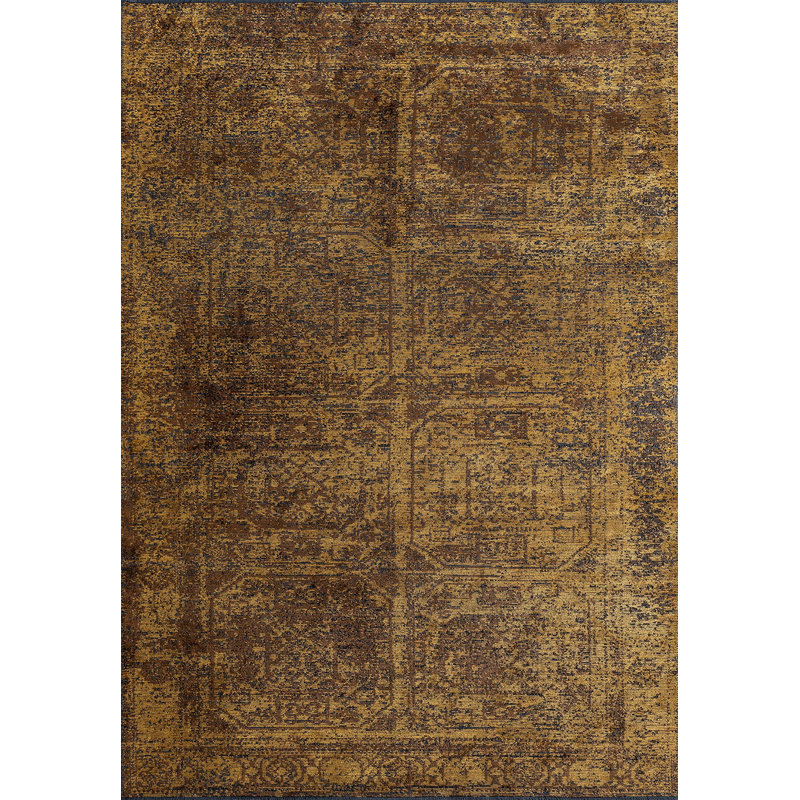 Rapture Abstract Area Rug in Brown, Square 9'