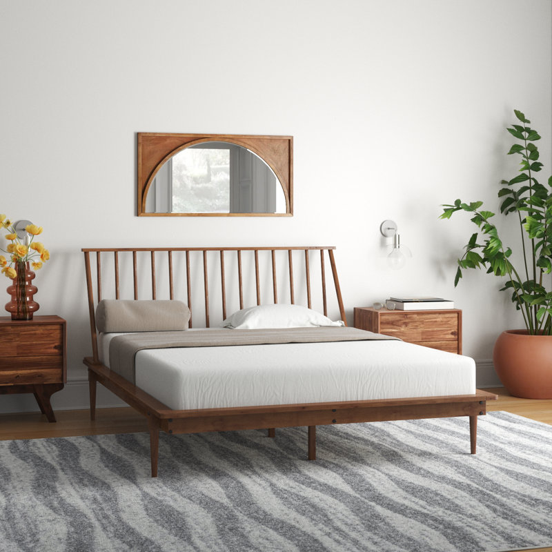 Henline Solid Wood Platform Spindle Bed - Thumbnail 2