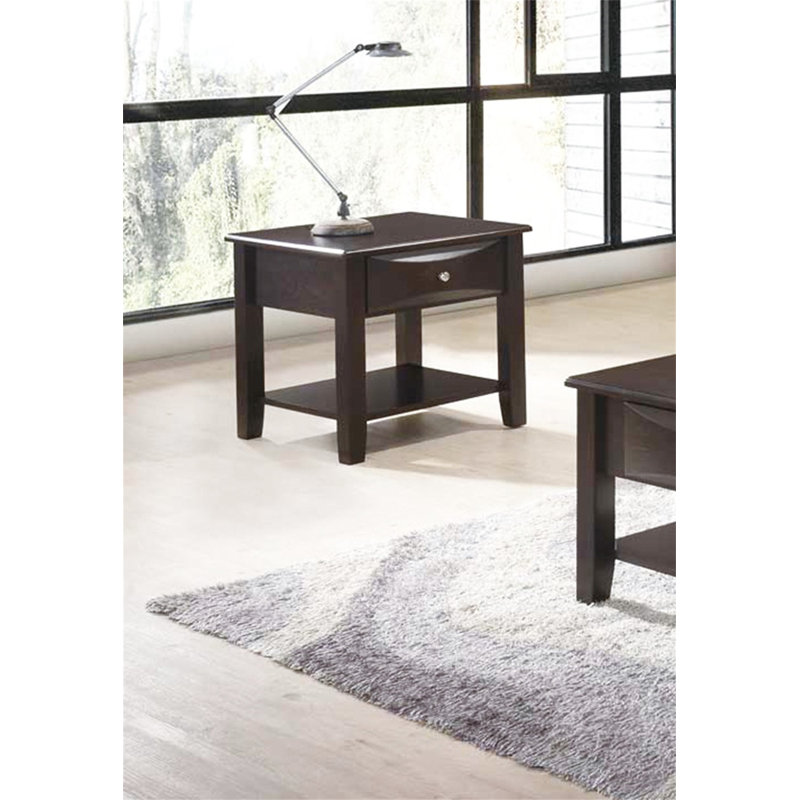 Table de bout simple en bois avec table de bout et tiroir d'appoint