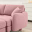 Canapé rose à 4 places en tissu bouclé moderne avec sièges à ressorts et revêtement respirant-121361598
