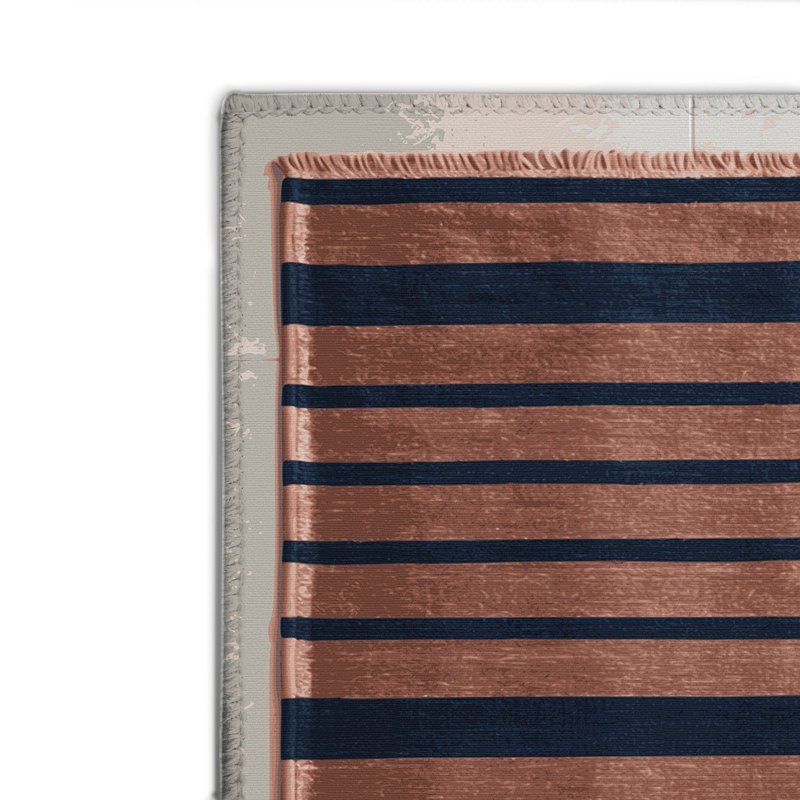 HorizontalStripes Gray Indoor and Outdoor Area Rug, Rectangle 2' x 3'