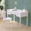 Bureau blanc rectangulaire en bois massif avec 3 tiroirs-1146942314