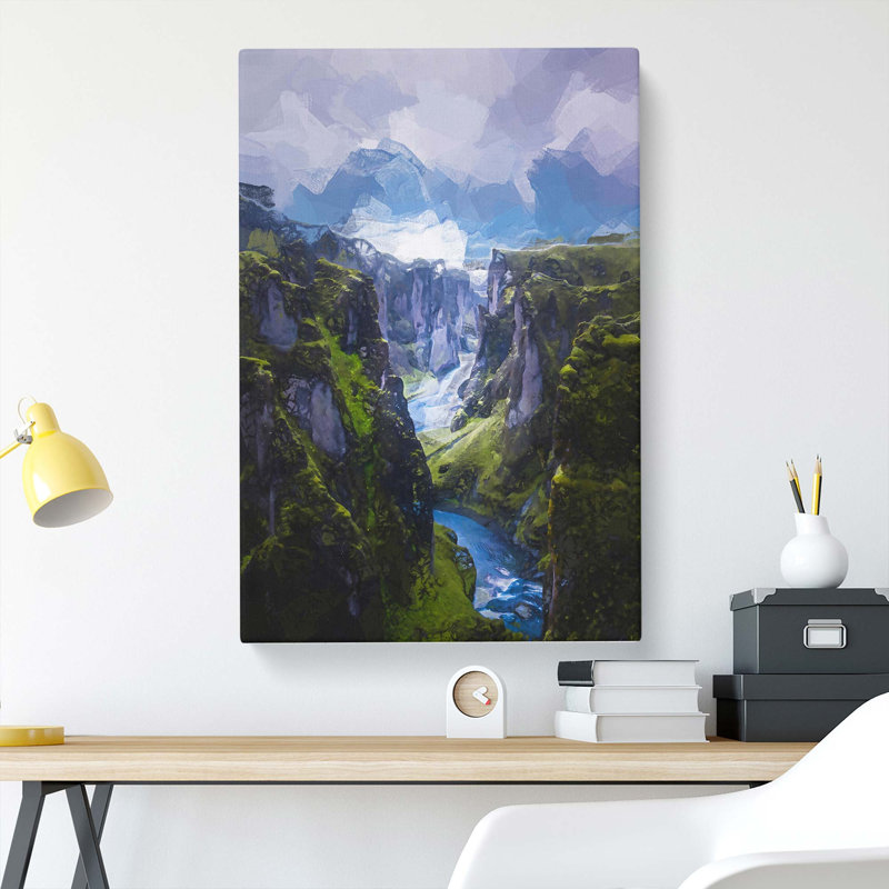 Cliffs of Iceland in Abstract - Wrapped Canvas, 76cm H x 50cm W x 3cm D
