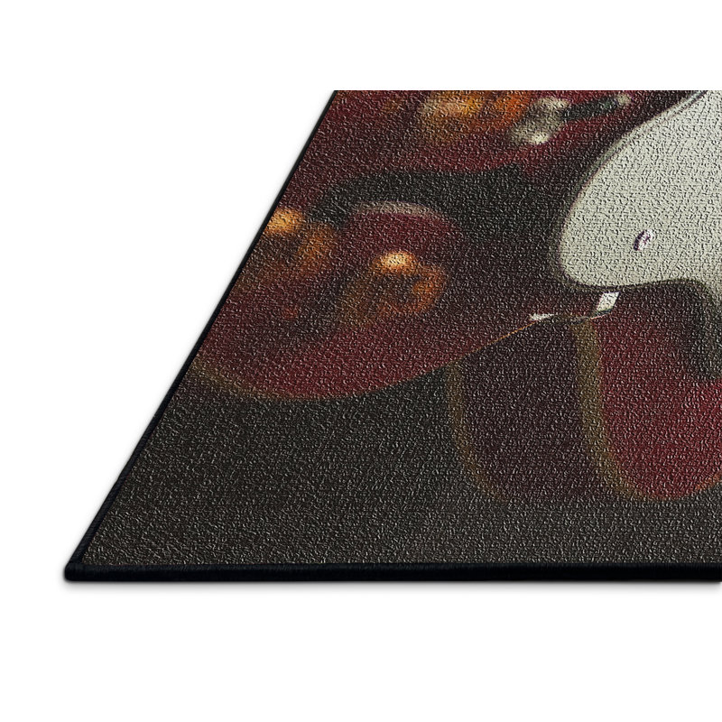 Tapis 4 zones rouges de guitare électrique, Rectangle 2 pi x 4 pi
