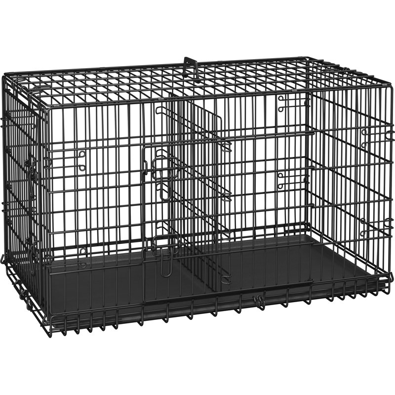 Cage pliable en métal pour chien avec cloison, H 26 po x l 42 po x P 24 po