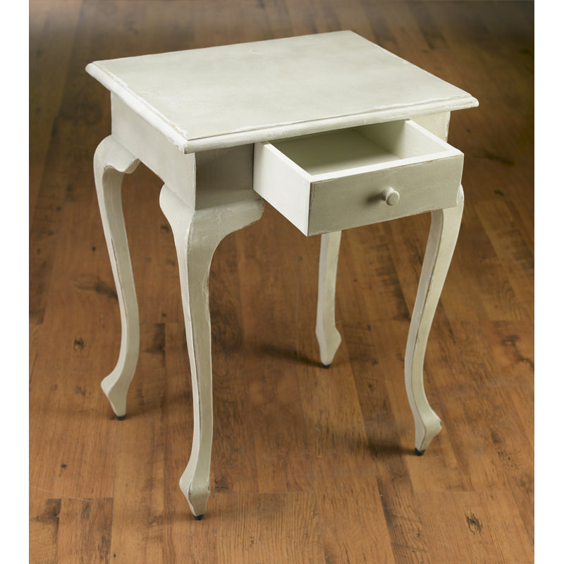 Solid Wood End Table with Storage