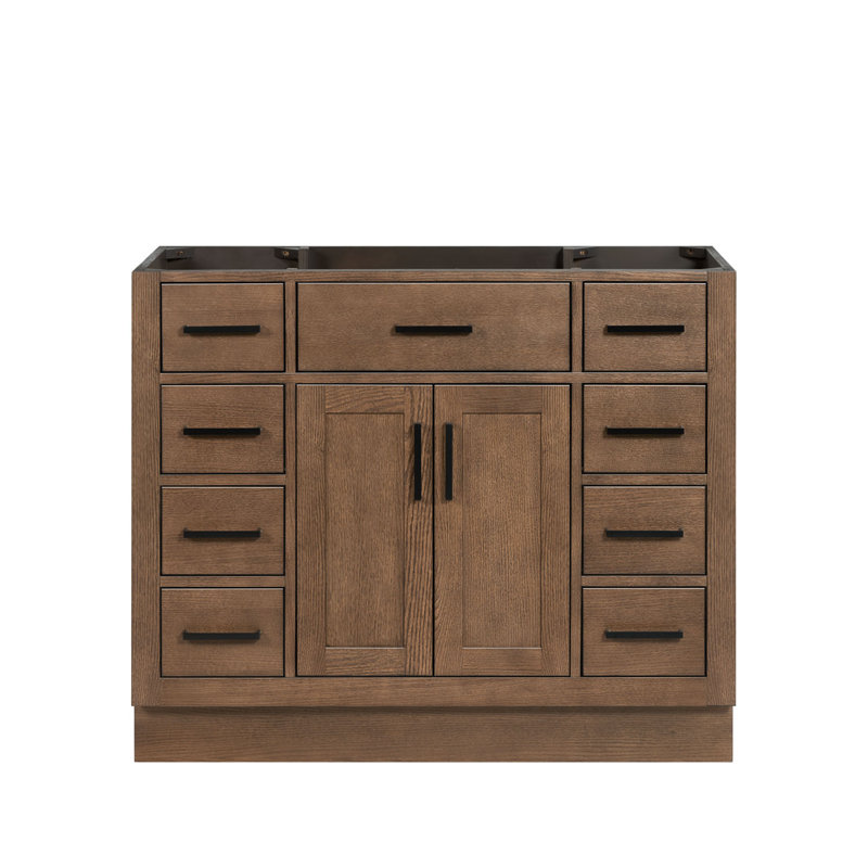 42" Single Bathroom Vanity Base only, Brown Oak