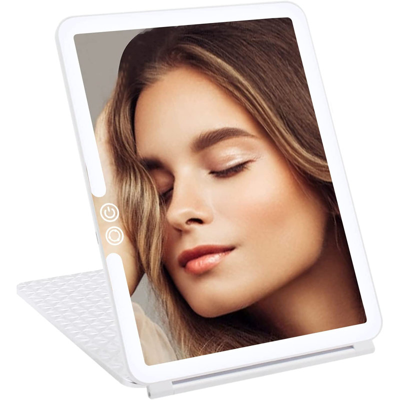 Miroir de maquillage Alven Fleur, Blanc