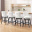 Tabouret de bar pivotant à 360 ° en velours avec dossier, garniture cloutée et pieds robustes en bois massif, fauteuil confortable pour la cuisine, la salle à manger et le restaurant-773416290-773416295-773416298