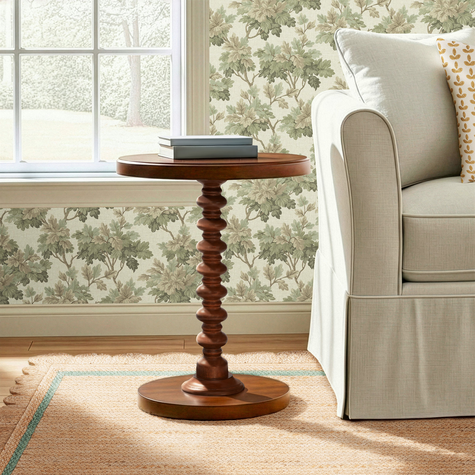 Fiama End Table, Hazelnut, 22.25" H x 17" W x 17" D