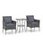 Ebern Designs 3 Pcs Patio Furniture Set With Cushioned Patio Chairs & Tempered Glass Coffee Table Grey-685692430