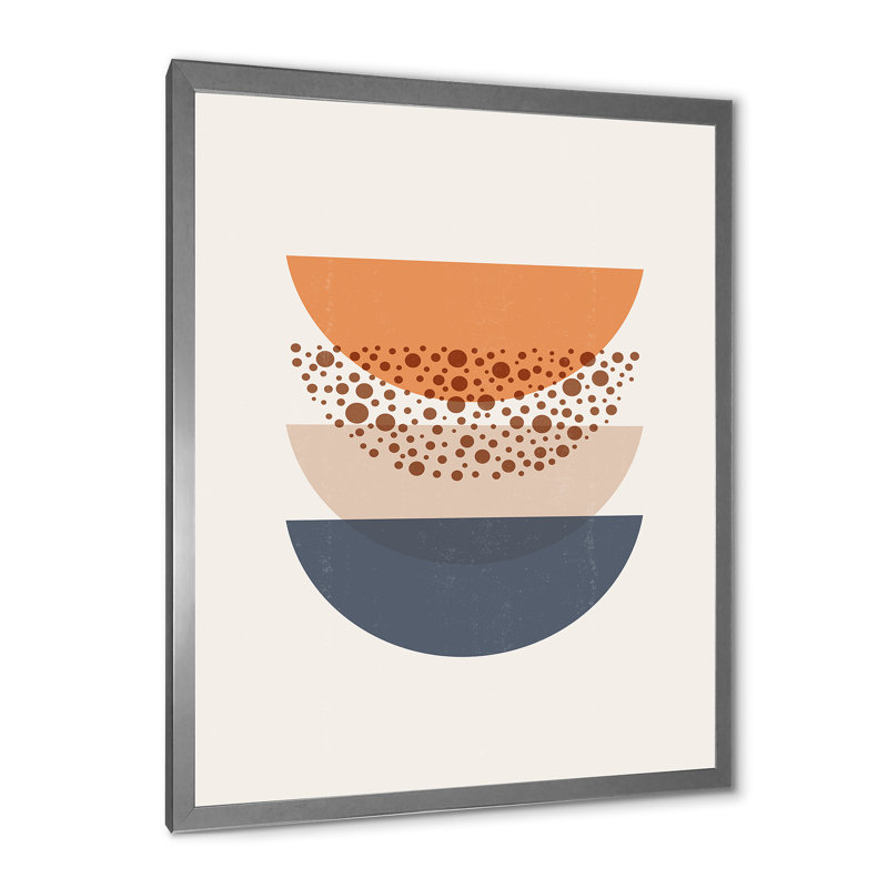 «Abstract Sun and Moon Geometrics in Blue and Orange», impression sur toile, H 32 po x l 16 po x P 1,5 po