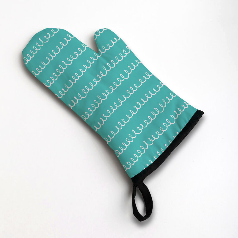 Playful Scribble Flow Oven Mitt Cotton Twill