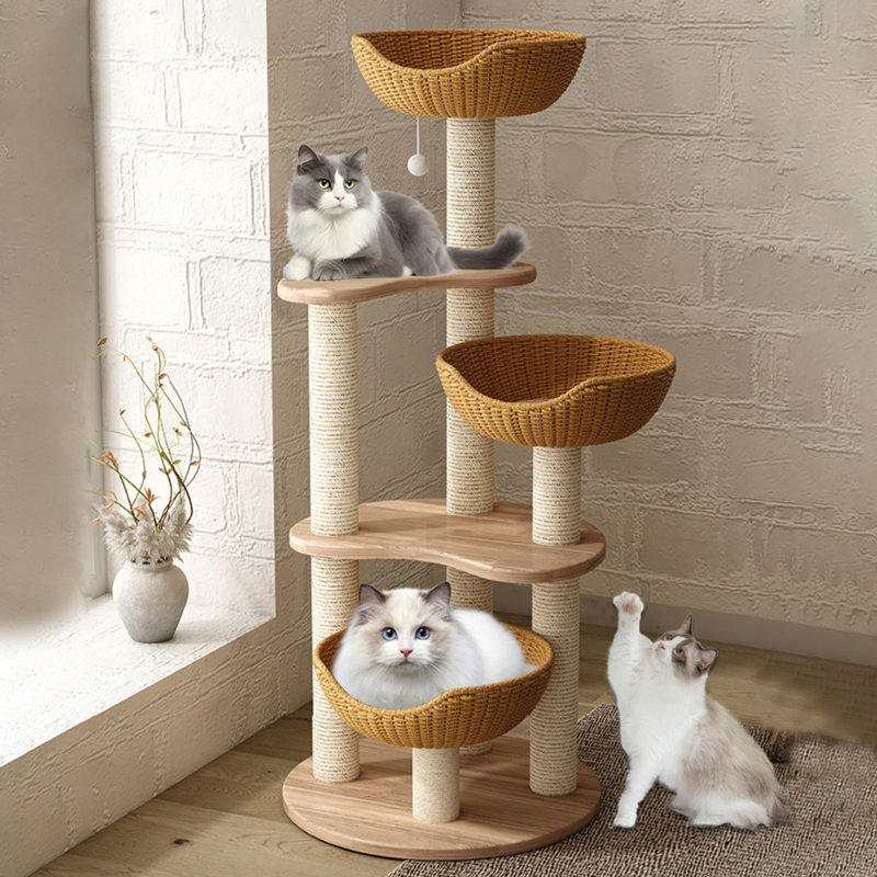 5-Tiers Cat Tree with Cat Condons,Perch,Scratching Posts
