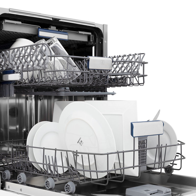ZLINE Tallac Series 3rd Rack in Custom Panel Ready 24" 51 dBA Built-In Button Control Dishwasher with Stainless Steel Tub