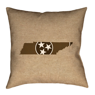 Coussin en cuir/tennessee drapeau