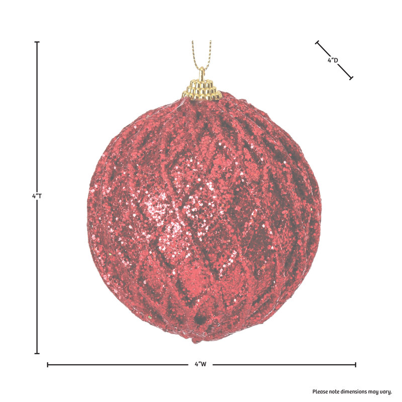4'' Ball Ornament, Red