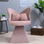 Chaises d'appoint pivotantes Modern 360, dossier papillon en chenille rose pour meuble-lavabo