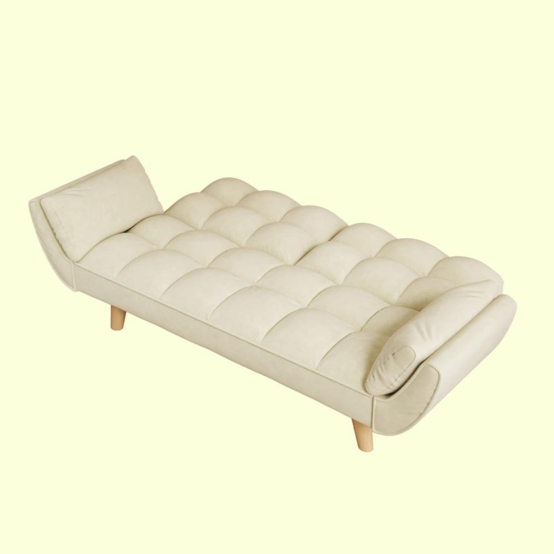 Kaura Upholstered 74'' Sofa, Beige Polyester Blend