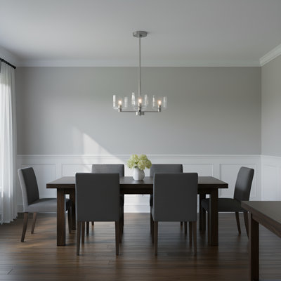 Lochdale Dining Room Chandelier With Clear Ribbed Shade