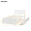 Lit simple avec lit gigogne, blanc - bois massif pour une plateforme de sommeil confortable dans un meuble de chambre à coucher moderne-1773523115
