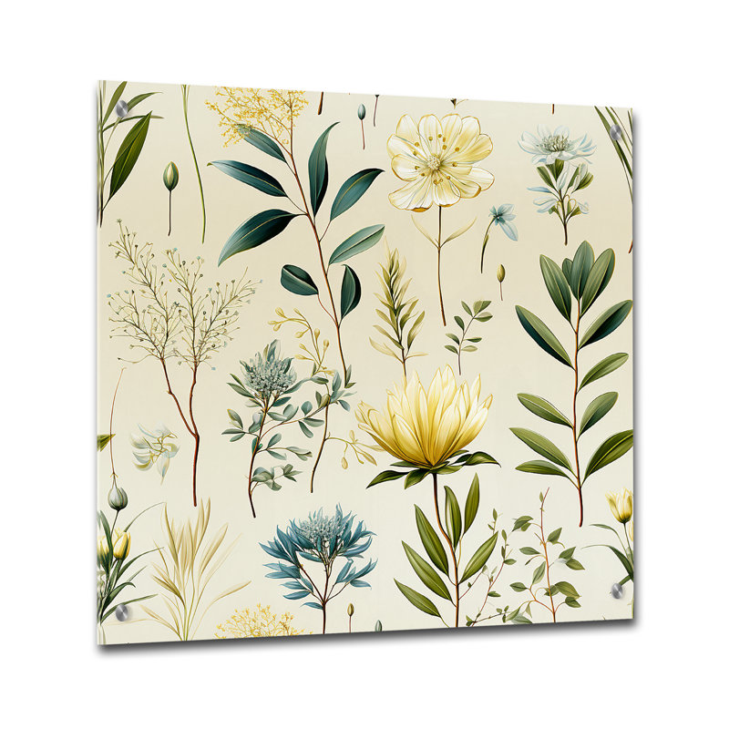 Swanley - Plantes, art mural acrylique, H 16 po x l 16 po