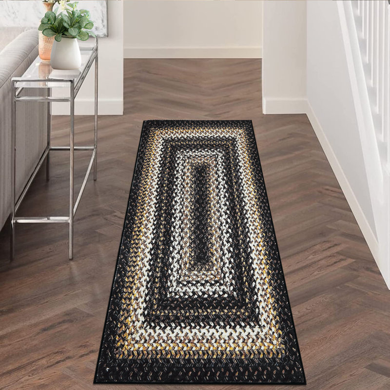 Machine Washable Area Rugs with Non-Slip Backing for Hallway Living Room Bedroom Kitchen and Laundry Room Vintage Carpet Low Pile Rug