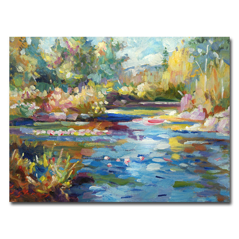 « summer étang » par david lloyd’s glover, reproduction d’art sur toile tendue encadrée, H 18 po x l 24 po