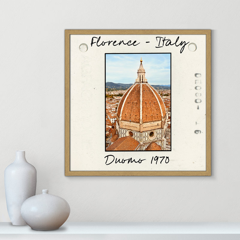 Florence Florence - Reproduction Duomo par Susan Jill, Papier avec cadre naturel naturel, H 23,5 po x l 23,5 po x P 0,75 po