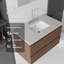 Meuble-lavabo flottant 36 po avec lavabo, tiroir à fermeture en douceur, comptoir en granite blanc de 2 po et dosseret, contreplaqué