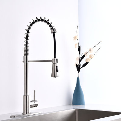 Commercial Modern Single Handle Spring High Arc Kitchen Faucet