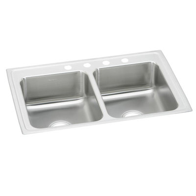 Évier de cuisine à double cuve encastrable L 29 po x l 18 po Lustertone