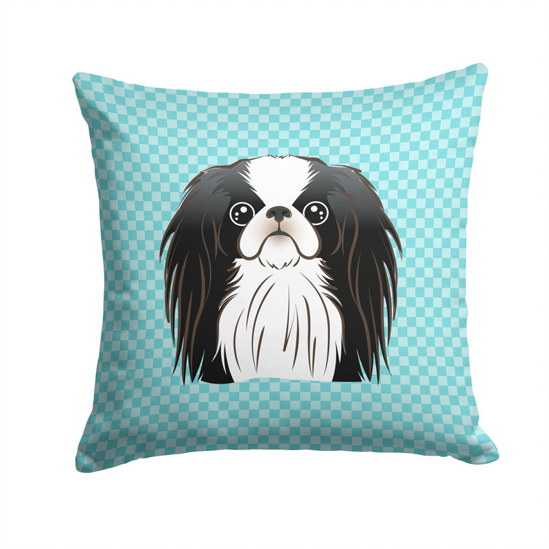 Geometric Outdoor Reversible Throw Pillow, 14" H x 14" W x 4" D, Blue