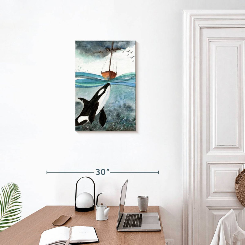 Brampt Whale Under Boat, 24" H x 16" W