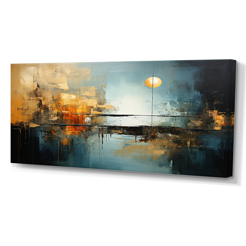 Impression sur toile Teal Orange Bold Energy I - Dams, Toile tendue, H 28 po x l 60 po x P 1,5 po