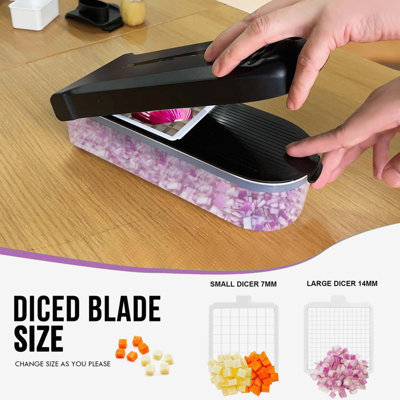 4-in-1 Multifunctional Vegetable Chopper with Container Slicer Dicer Cutter for Onion Potato Veggie Black Kitchen Gadget