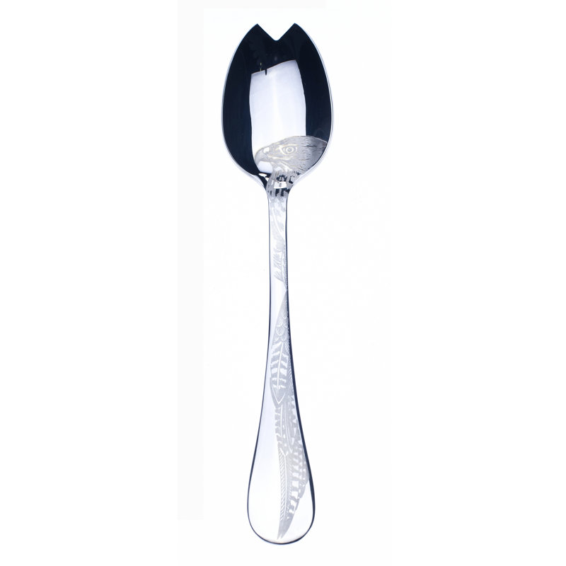 Caccia Stainless Steel Salad Servers, Silver