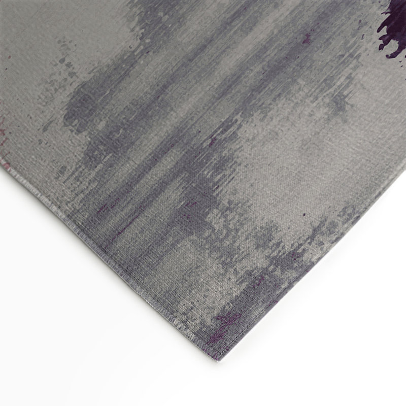 Watercolor Grey Indoor and Outdoor Area Rug, Rectangle 9' x 12'