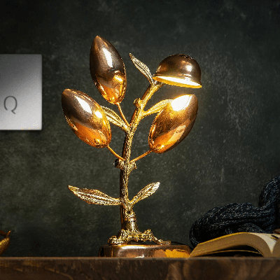  Lampe de table en cuivre fabriquée à la main, lampe de chevet en laiton massif